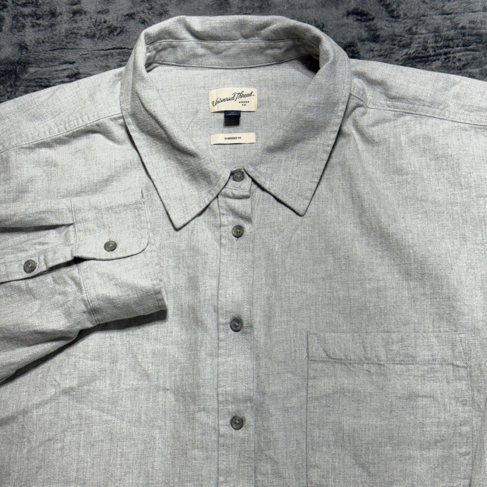 Universal Thread Button Down Shirt Mens 2X‎ Gray